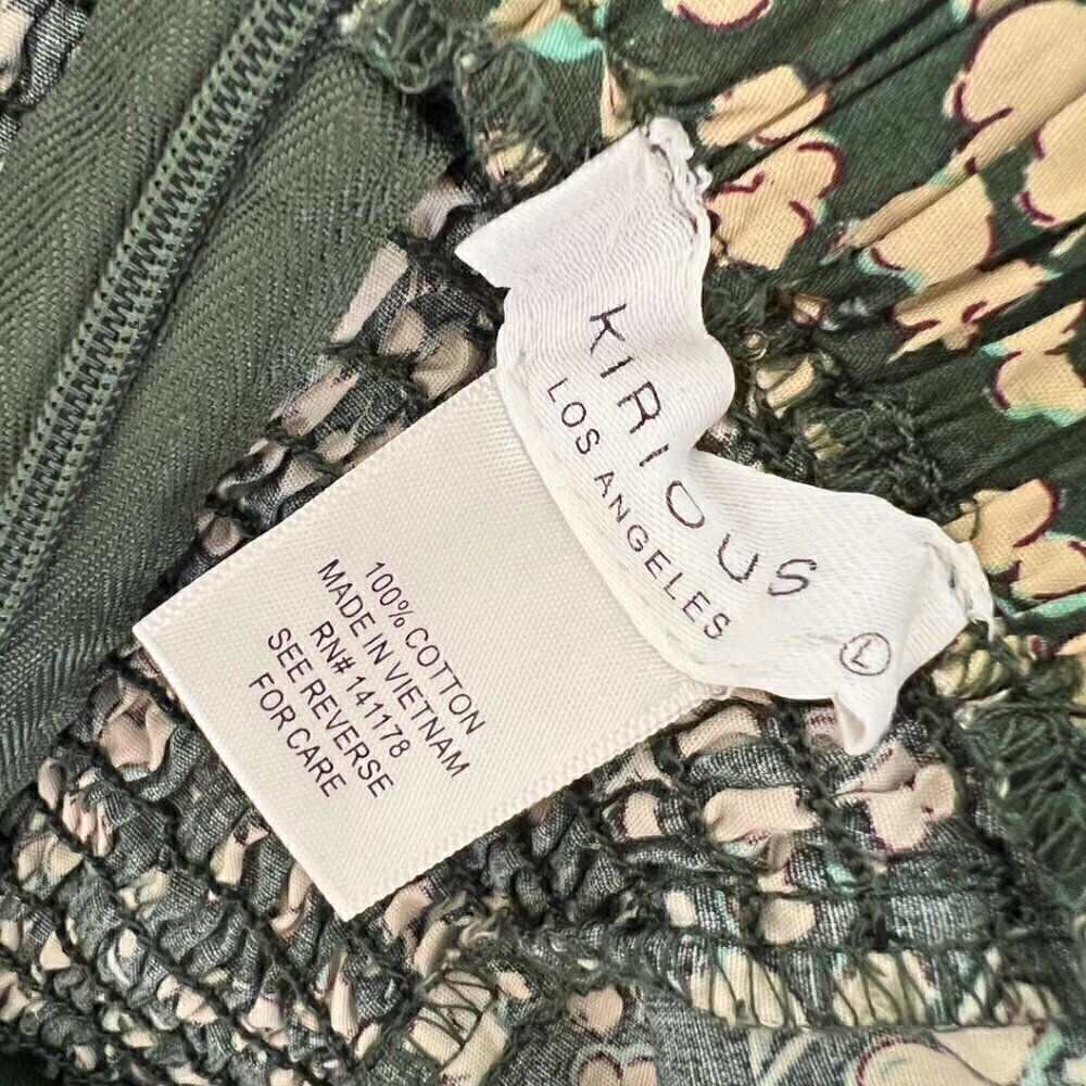 Strapless Green & Cream Floral Mini Dress - Picture 6 of 6